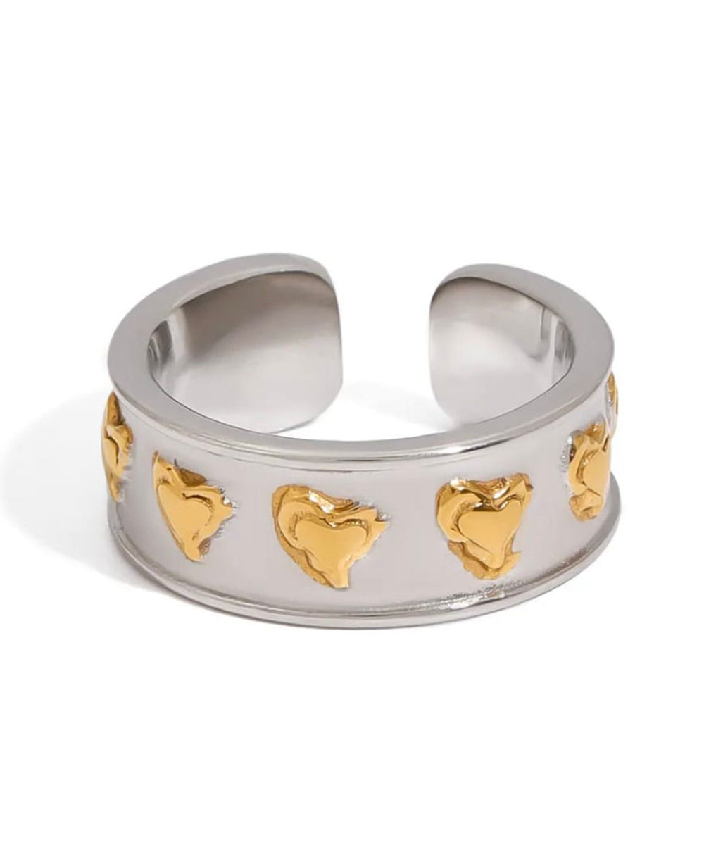 Silver Heart Open Ring
