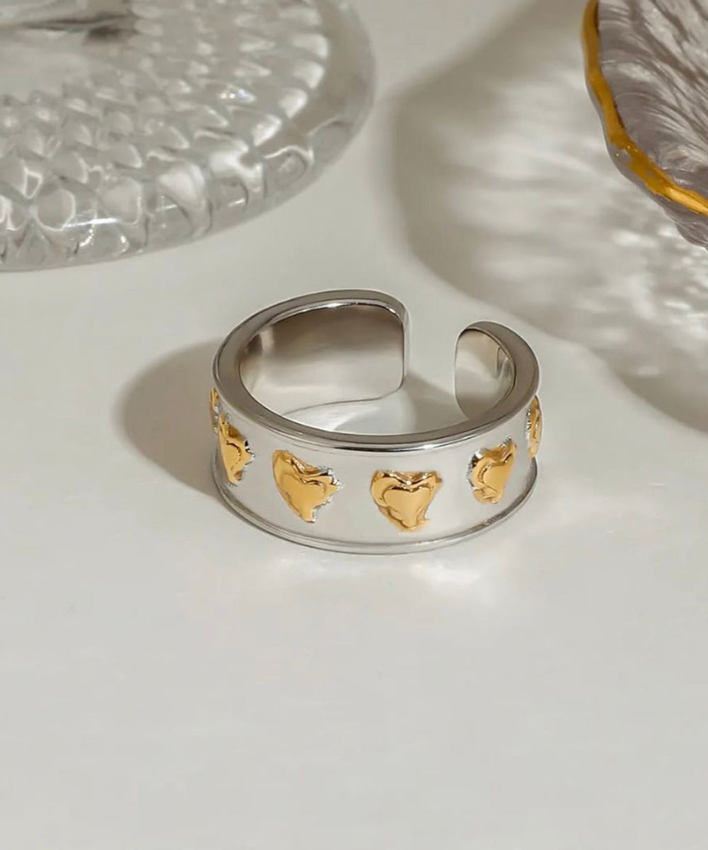 Silver Heart Open Ring