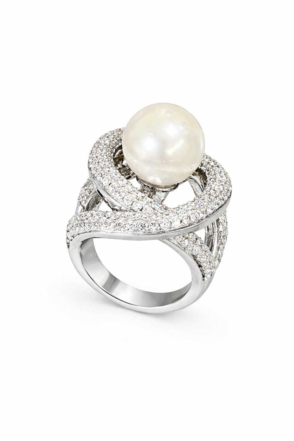 Malaika's Pearl & Diamond Cocktail Ring