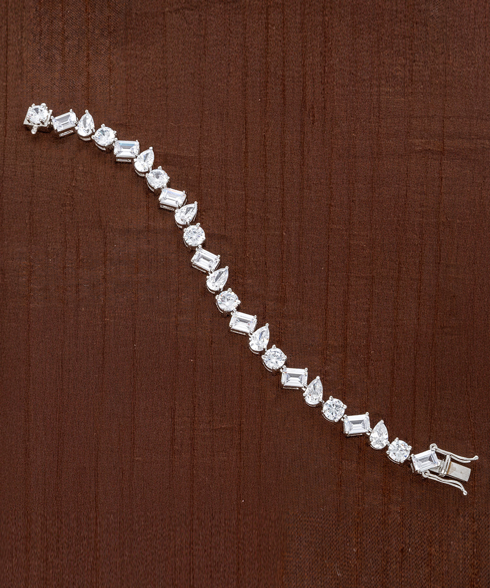 Fancy Cut Solitaire Bracelet - White