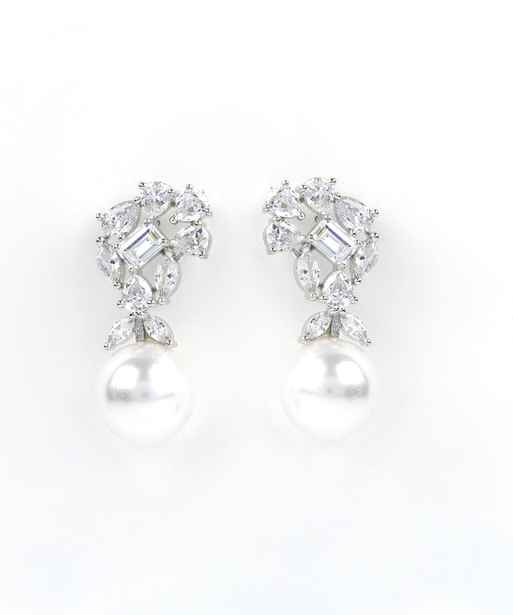 Diamond Bloom with Pearl Drop