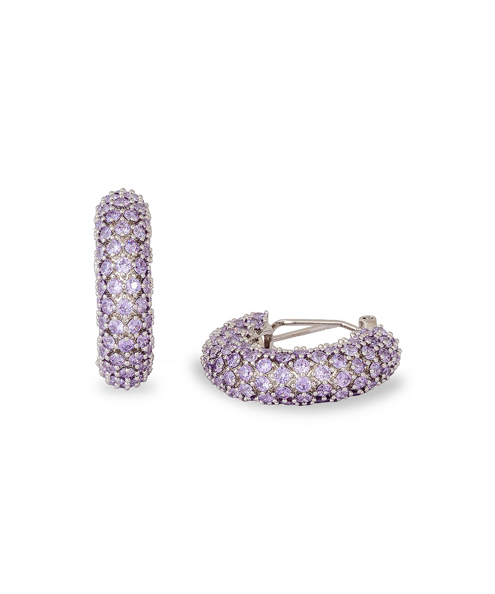 Lilac Gold Pavee Hoops