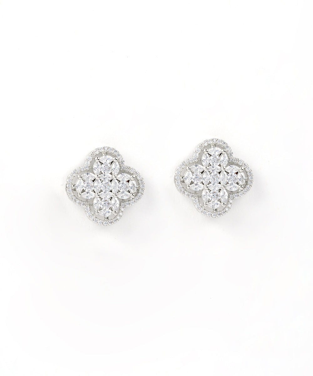Diamond Clover Studs
