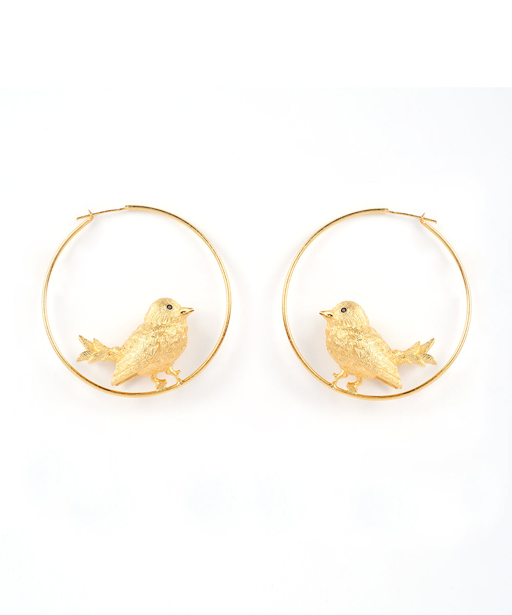 Golden Sparrow Hoops