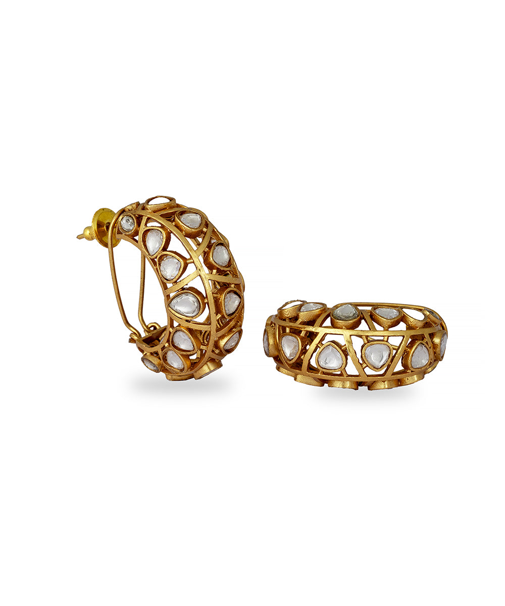 Kundan Polki Hoops