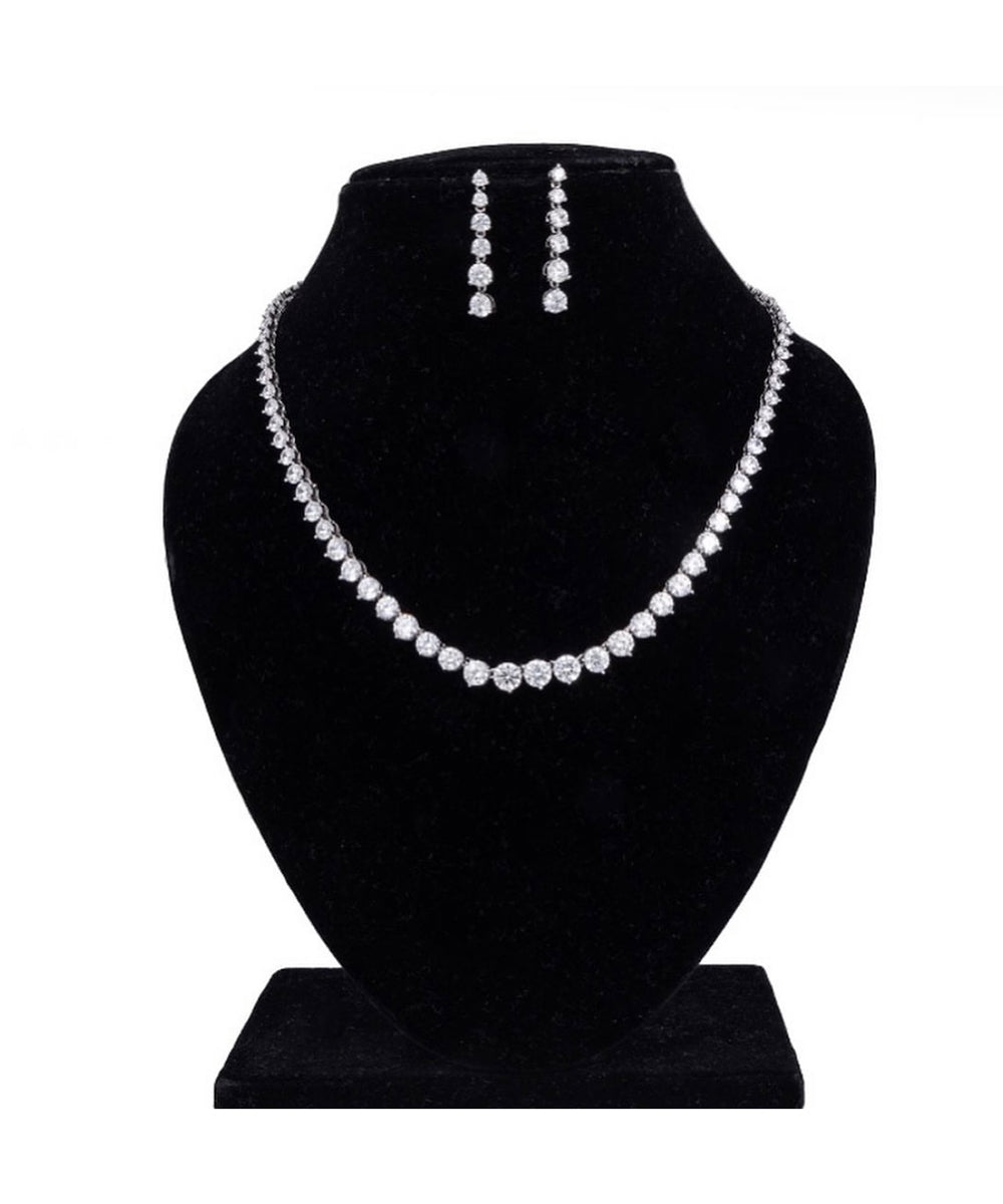 Round Solitaire Tennis Necklace