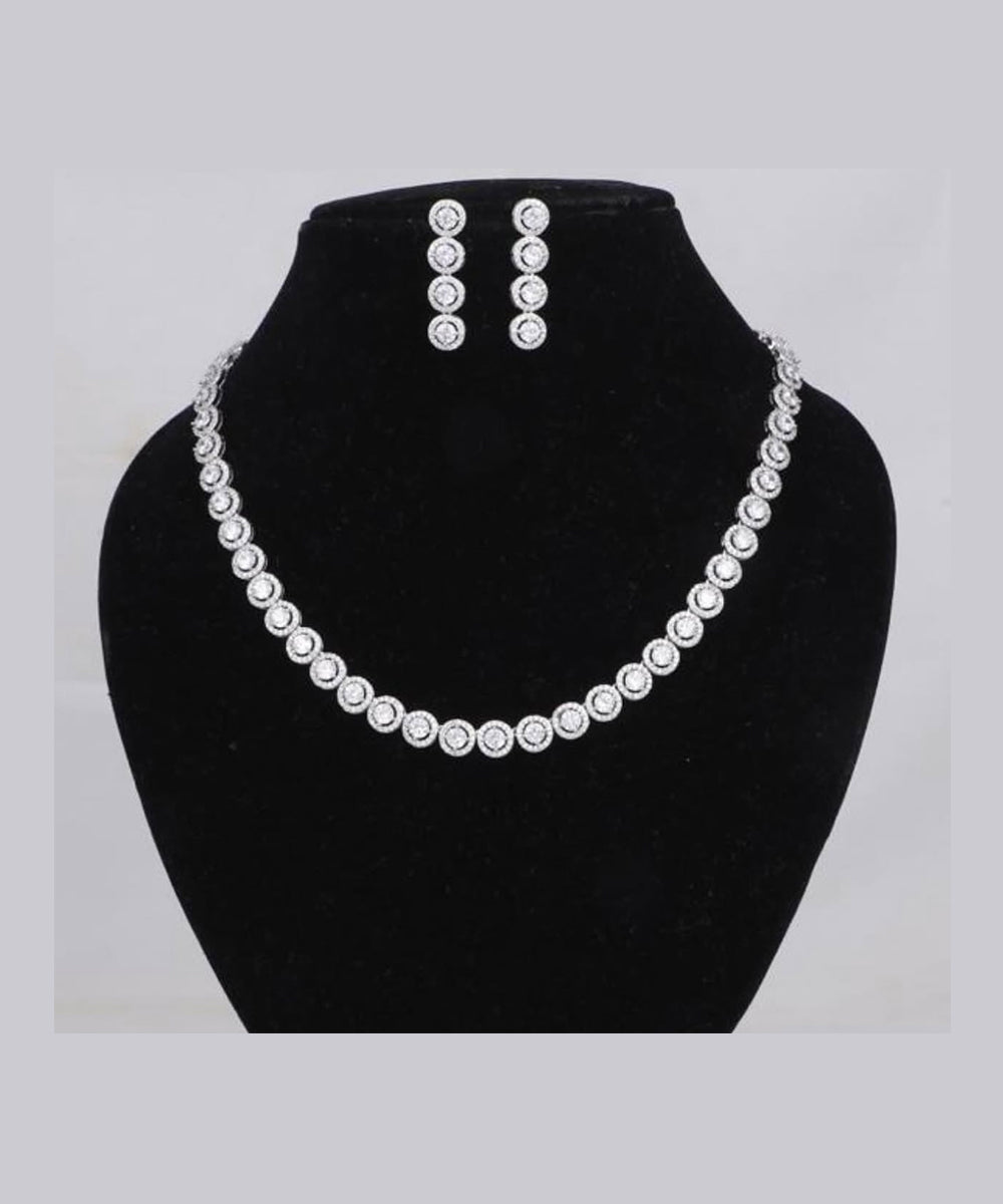 Halo Round Solitaire Tennis Necklace