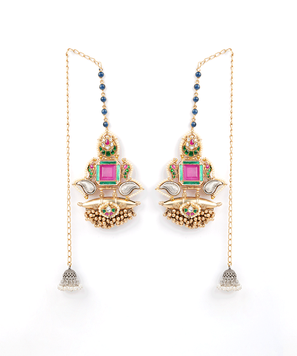 Traditional Kashmiri Meenakari Earrings with Sahara