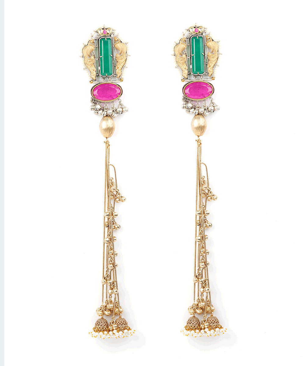 Royal Kundan Sahara Earrings with Hair Chains