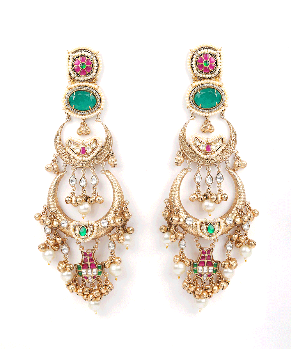 Layered Kundan Jhumka Earrings