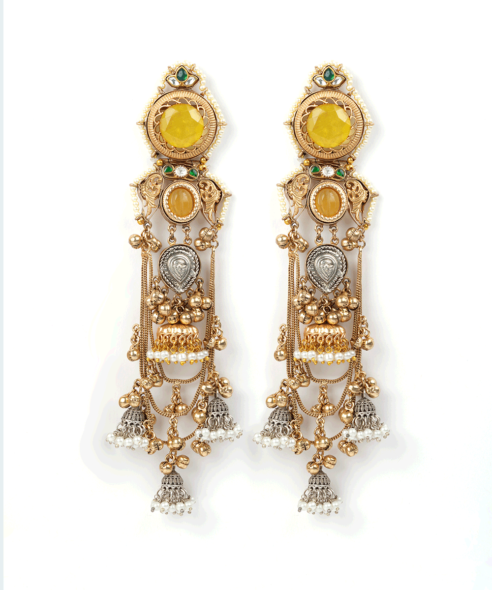 Layered Kundan Jhumka Earrings