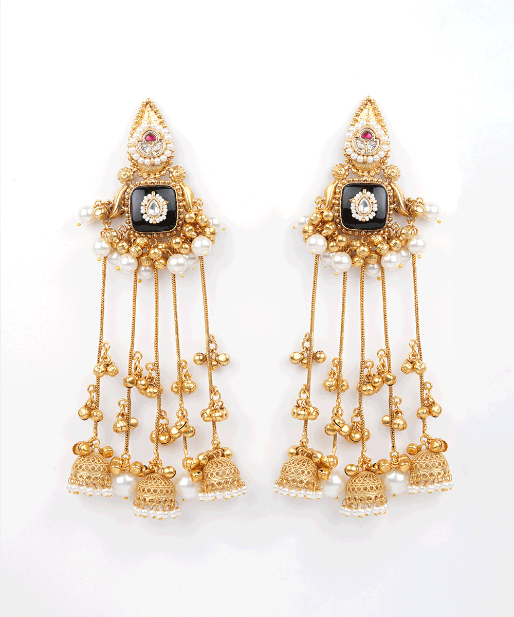 Layered Kundan Jhumka Earrings