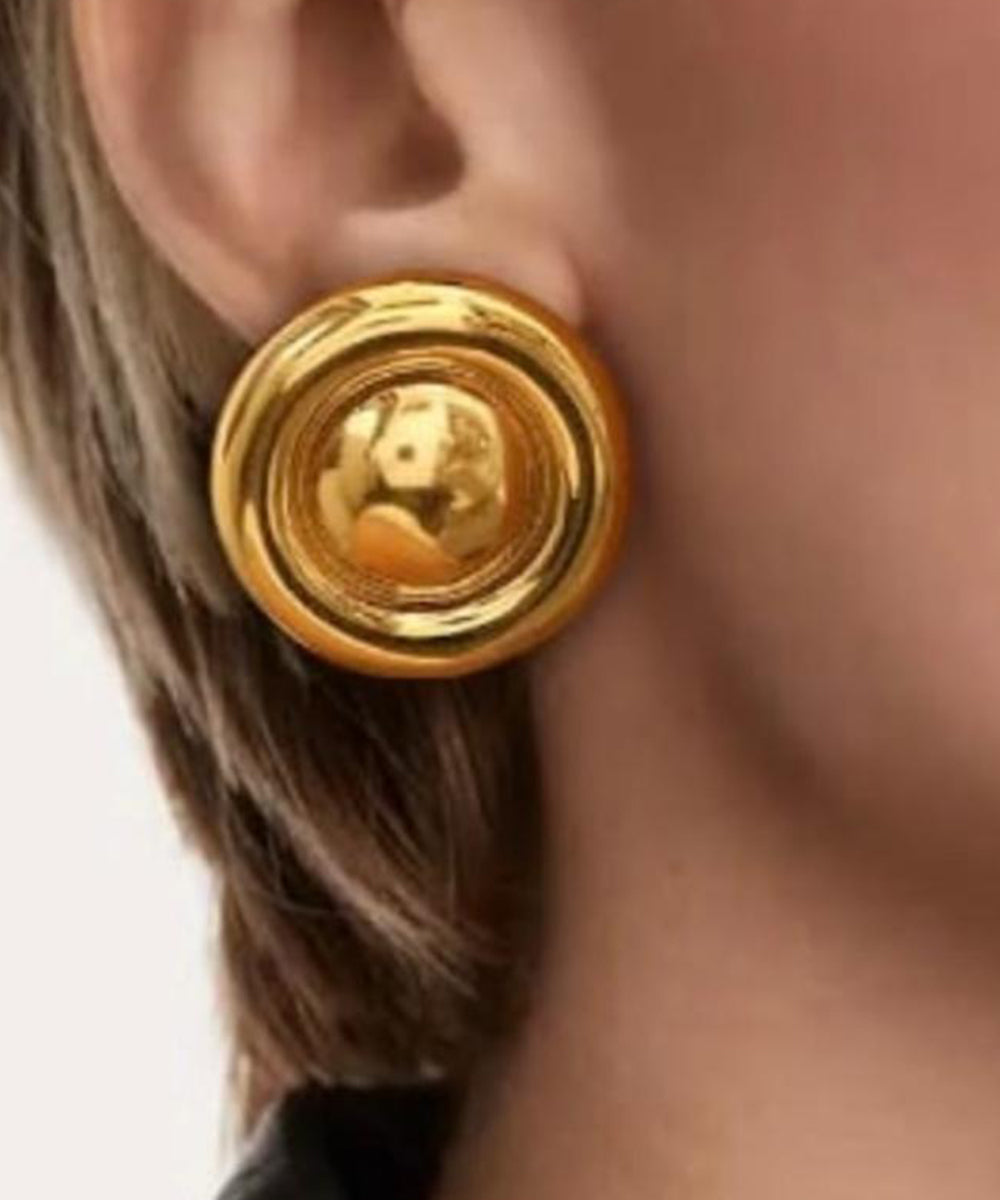 Retro Gold Dome Earrings