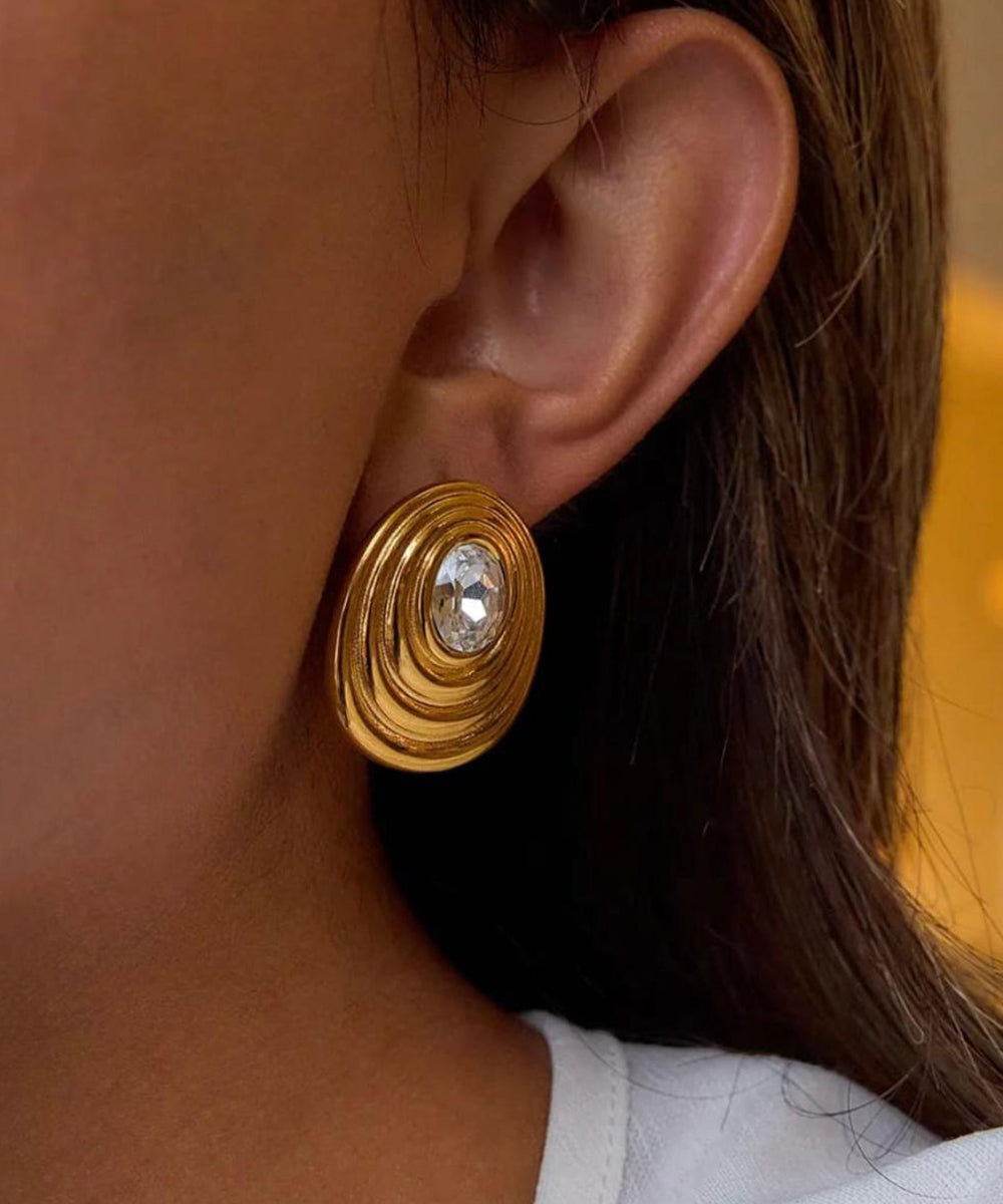 Golden Halo Crystal Earrings
