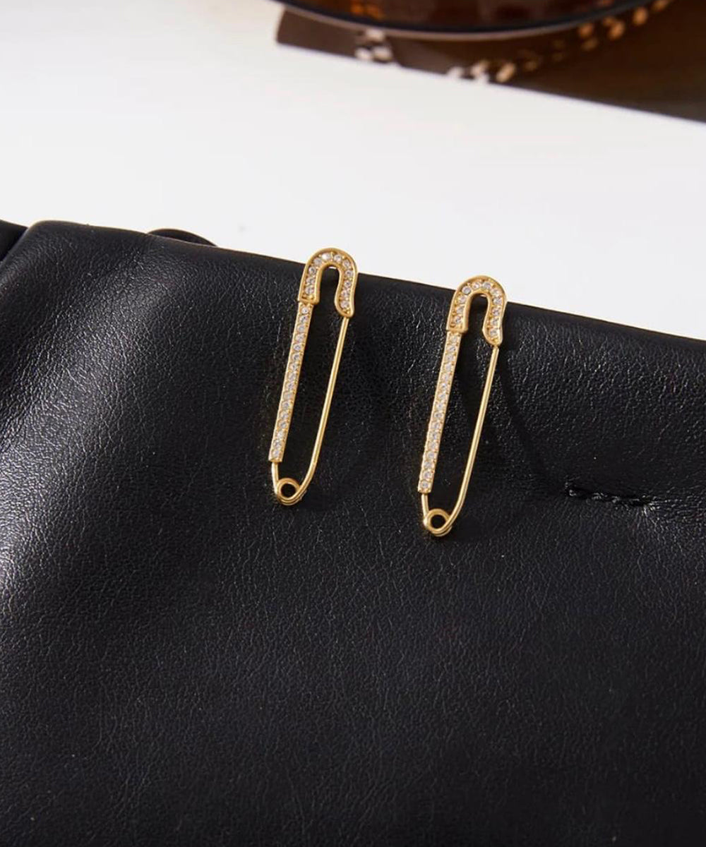 Studded Safety Pins Earrings