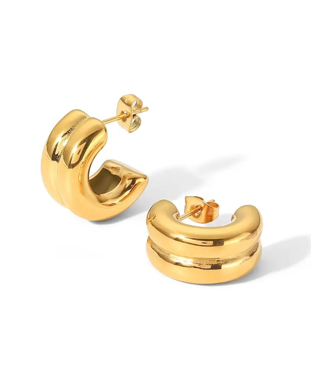 Golden Wave Hoops