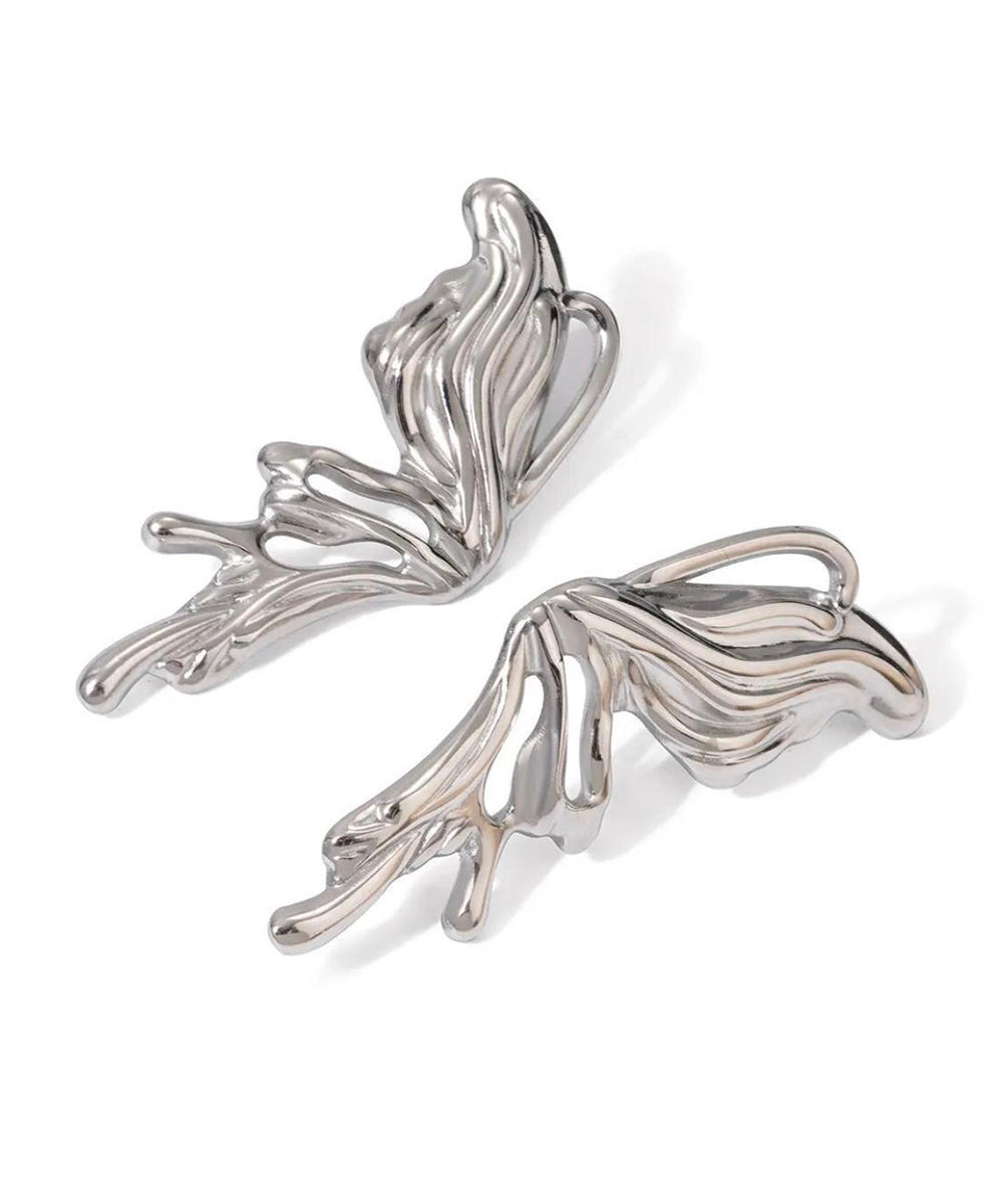 Silver Flame Earrings