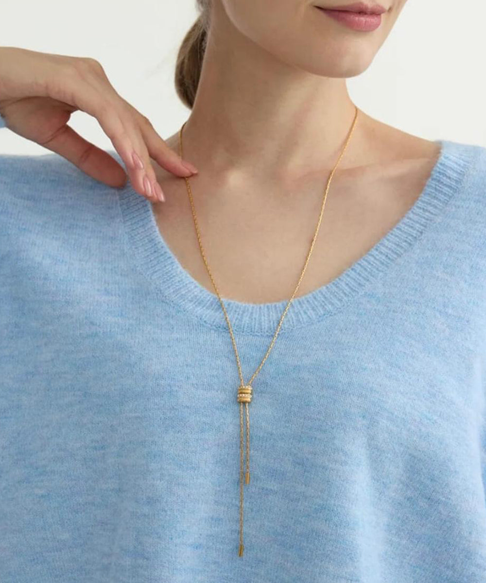 Golden Knot Lariat Necklace