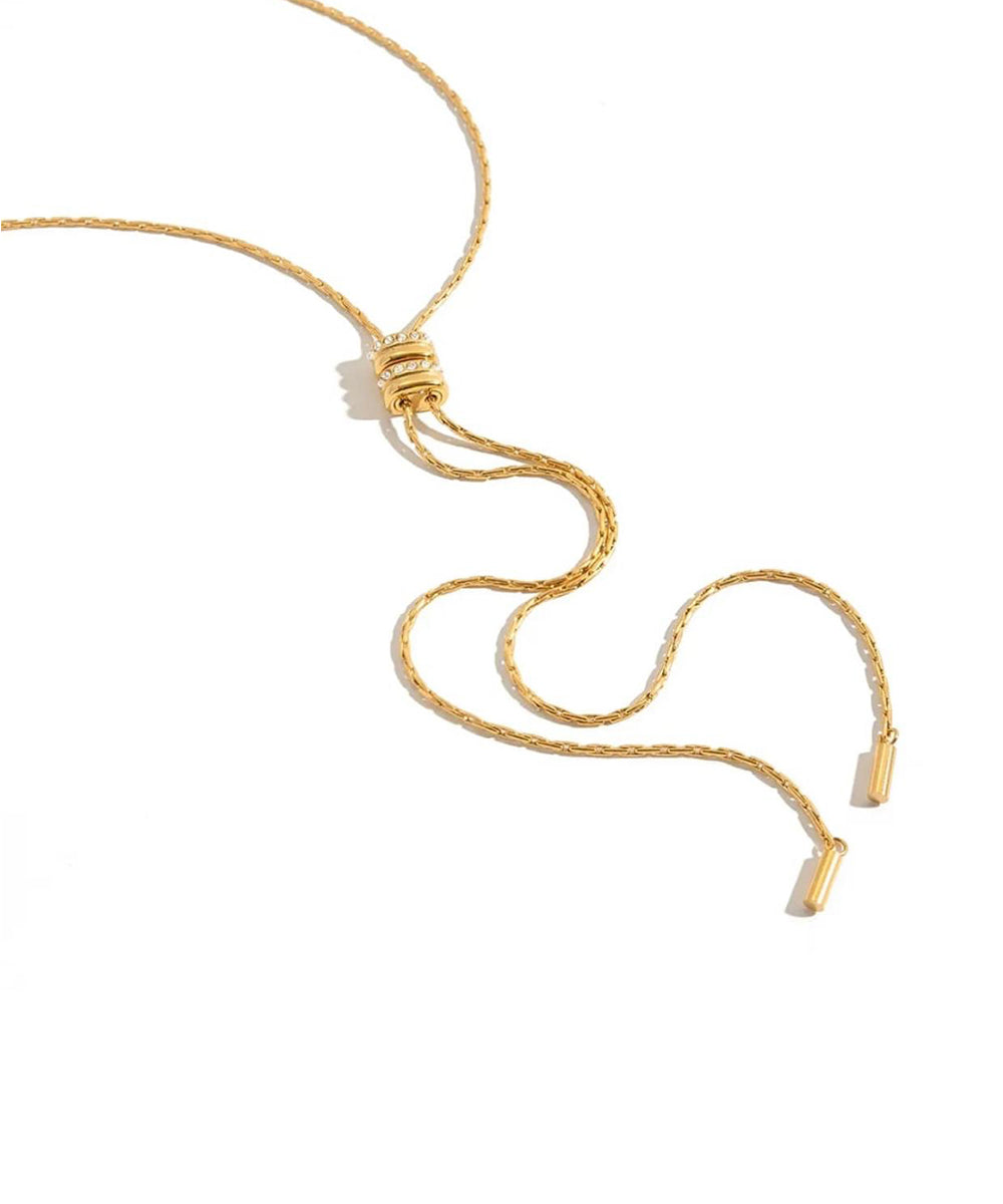 Golden Knot Lariat Necklace