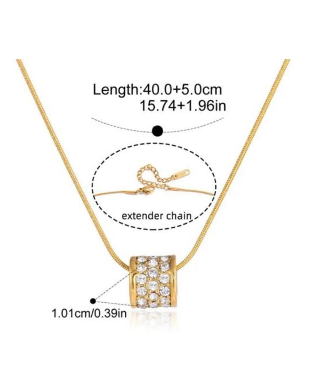 Luxe Crystal Bar Pendant Necklace