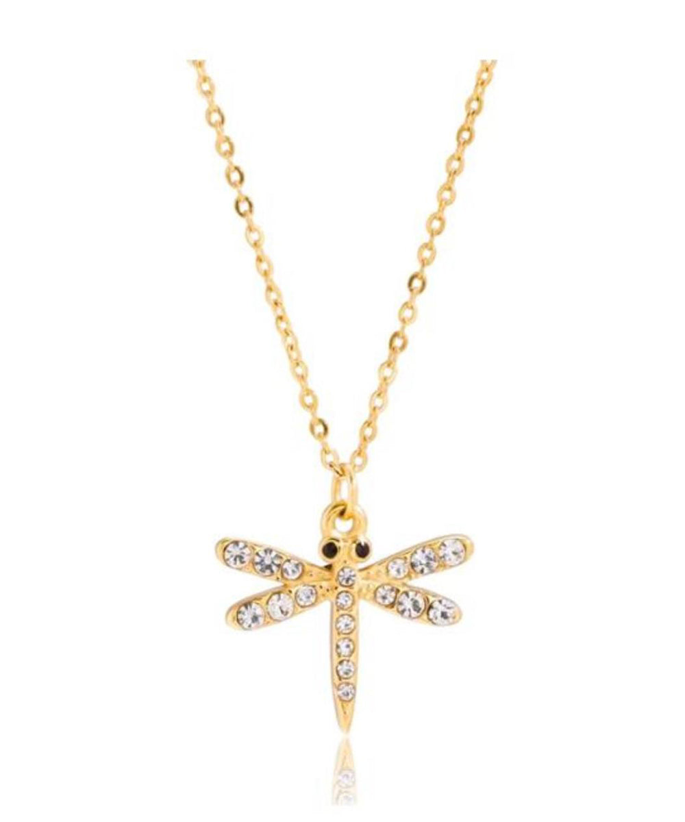 Crystal Dragonfly Pendant Necklace