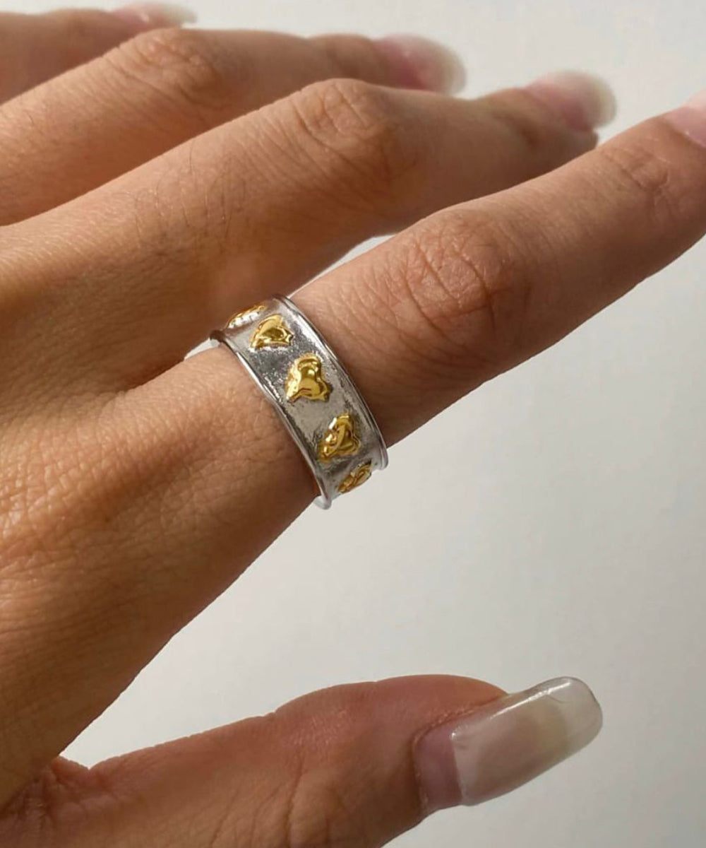 Silver Heart Open Ring