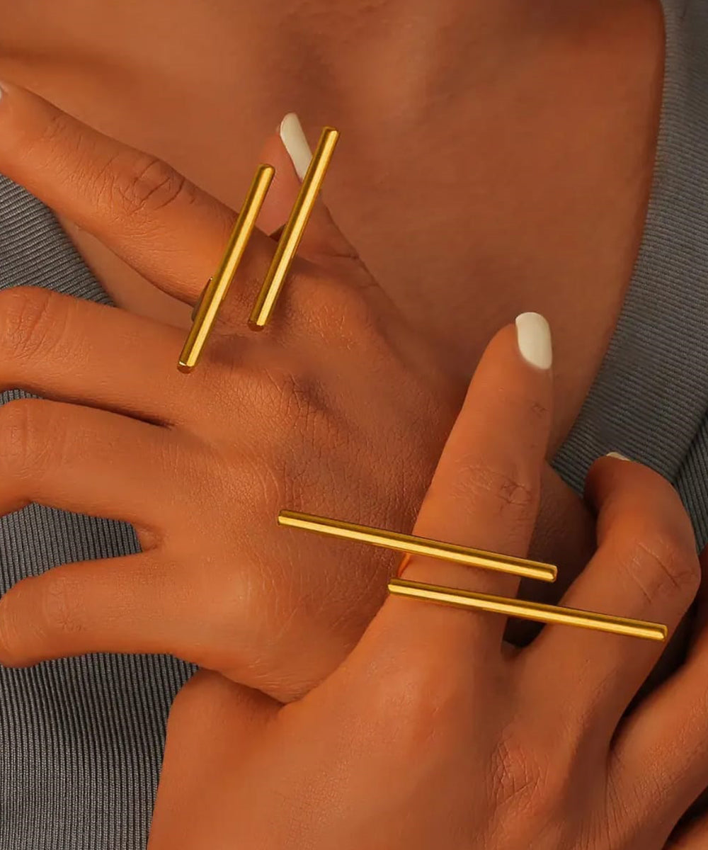 Golden Bar Adjustable Ring