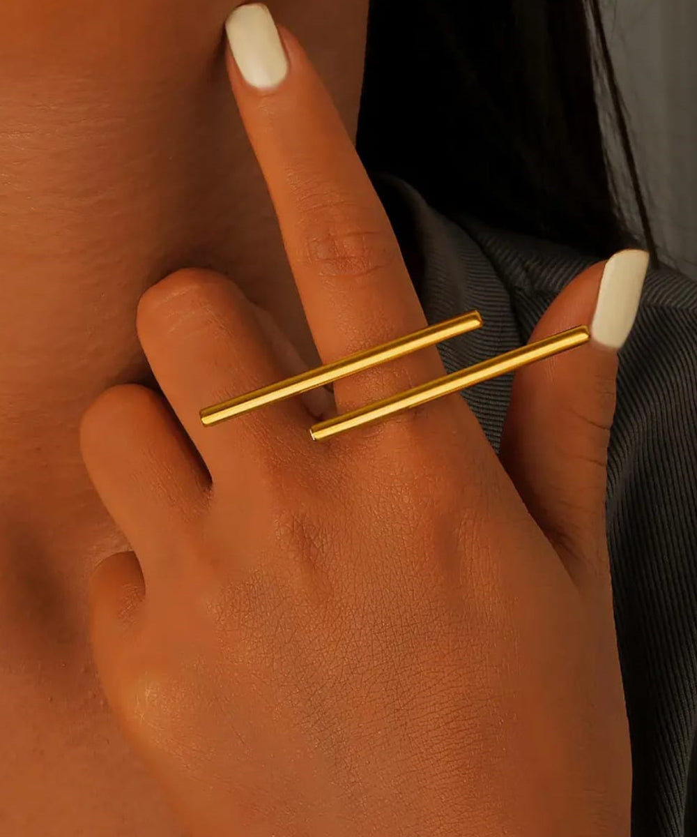 Golden Bar Adjustable Ring