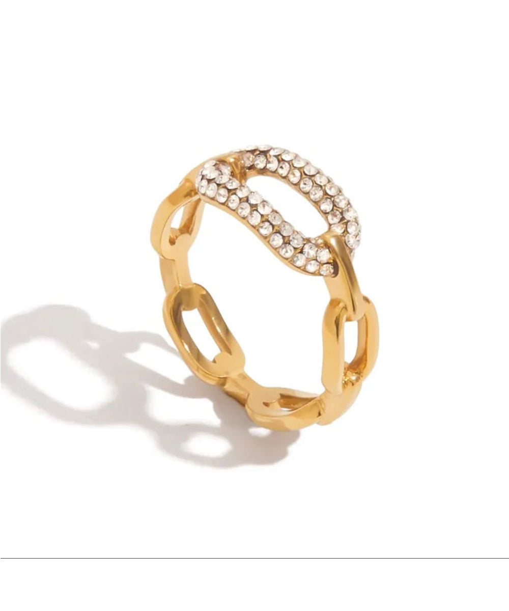 Crystal Oval Halo Ring