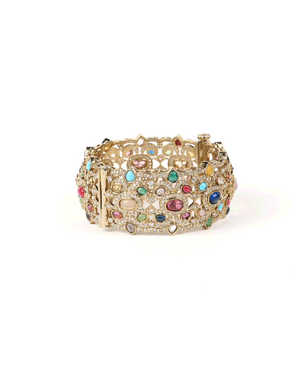 Navratna Cuff Bangle