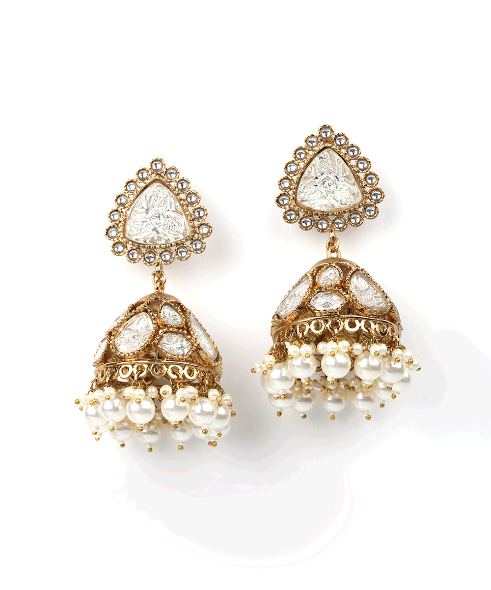 Golden Love Kundan Earrings