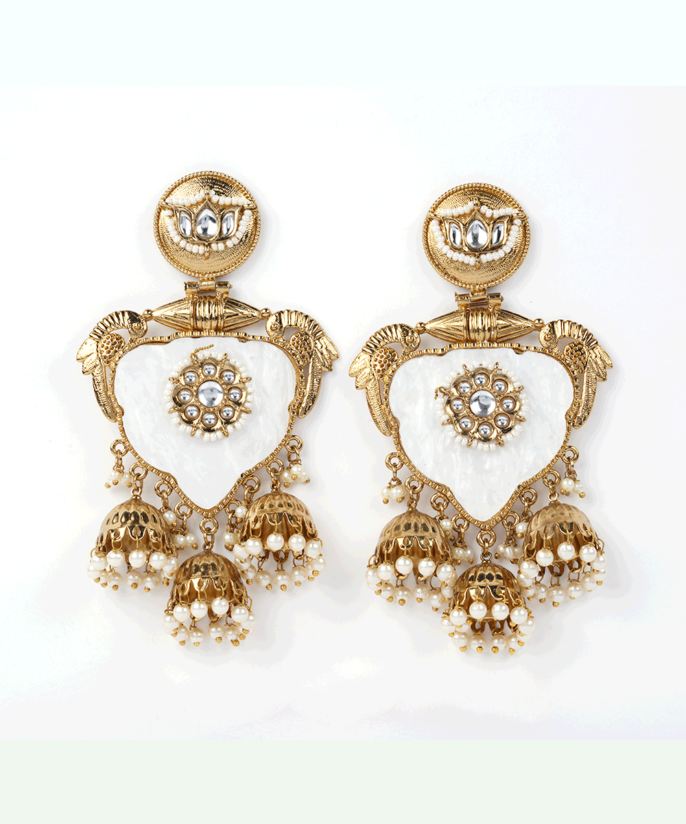 Gold Ornate Drop Earrings