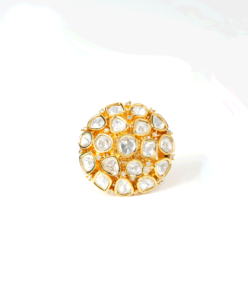Round Kundan Statement Ring